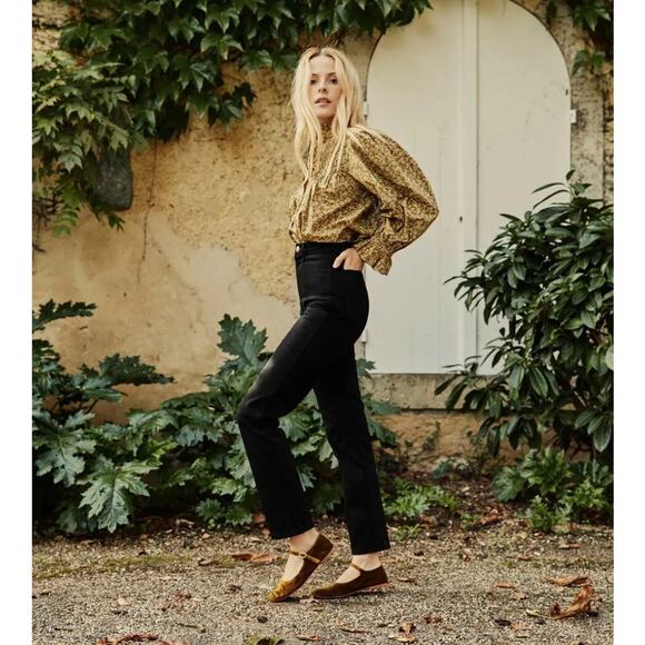 B44 Doen Lena High Rise Vintage Straight Jeans Black Womens 28 Old Money - Picture 2 of 13